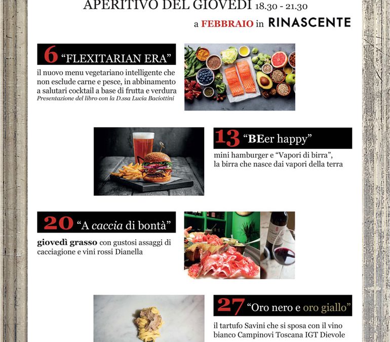 Aperitivo del giovedì a febbraio in Rinascente