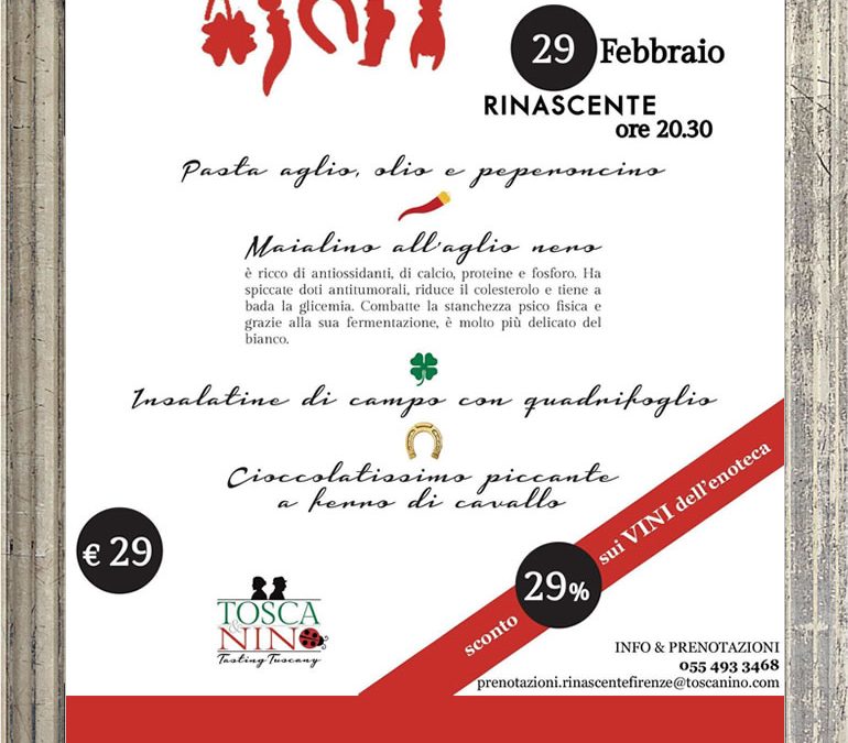 Cena Antijella – 29 febbraio in Rinascente Firenze